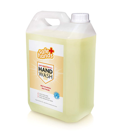 Safe Hands | Hand Wash Liquid Soap | Citrus Scent of Mandarin, Lime & Basil | 5 Litre Refill (2 Bottles) Bulk Buy | Antibacterial & Antiviral | Kind to Skin | Tested & Certified