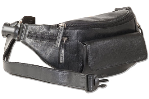 Rimbaldi®, large bum bag with plenty of space made from soft natural nappa leather in black