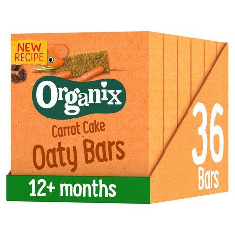 Organix Carrot Cake Organic Soft Oaty Snack Bars Multipack, No Added Sugar, (6 x 23g) (Pack of 6)