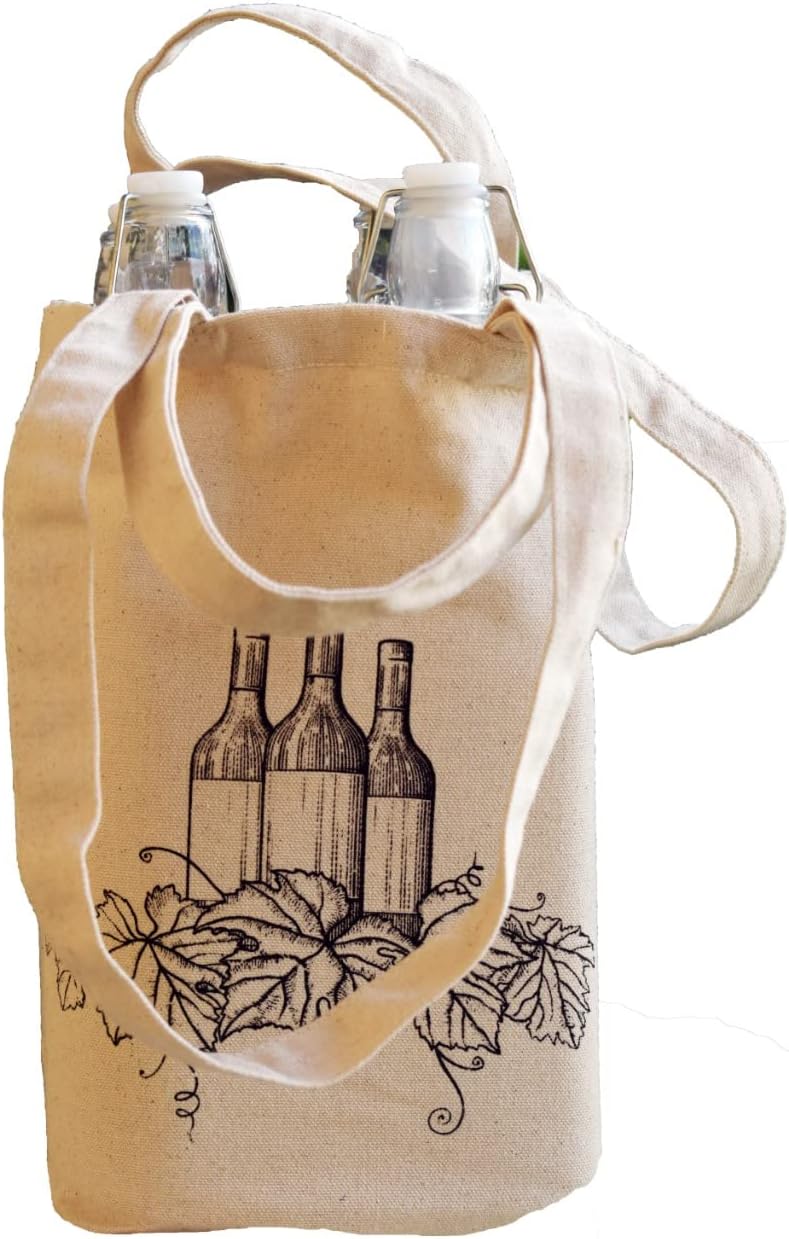 Evarthsave Wine Bag for 4 Bottles with Double Handles|Reusable and Ecofriendly|Wine Bag for Gifting