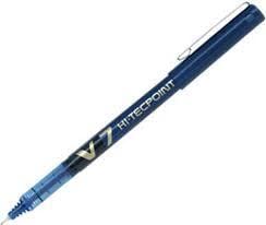 PILOT Hi-Tecpoint V7 Liquid Ink Rollerball Pens Medium Tip Blue Pack of 3aa