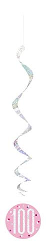 Unique 83818 Pink Hanging Swirl Decorations-32 Silver | 6 Pcs, Age 100