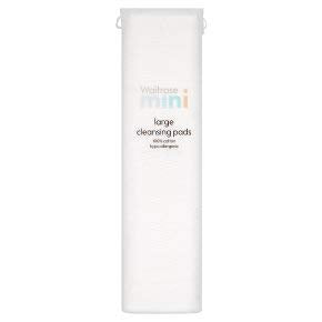 Baby Large Square Cotton Wool Pads Essential Waitrose 100 per Pack