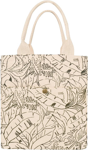 earthsave Insulated Lunch Bag for Office Women & Men (Off White & Olive Green) | Eco-Friendly Canvas Tiffin Bags for School, Cotton Drawstring Lunch Bag for Kids| Cloth Lunch Box Bags | Eco Lunch Bag