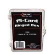 BCW Hinged Box 15 Count - (Hold Thick Memorabilia Cards) Baseball, Football, Basketball, Hockey, Golf, Single Sports Cards Top Load - Sportcards Card Collecting Supplies