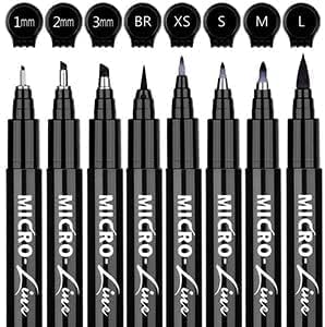 INFINITYPrecision Micro-Line Pens, Black Fineliner Ink Pens, Waterproof Archival Ink Drawing Pens, for Artist Illustration, Sketching, Technical Drawing,Scrapbooking(Black)