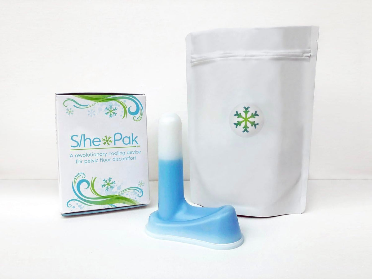 S/he*Pak Pelvic Floor (Vaginal and Rectal) Cooling Device for Relief of Pain, Burning, Itch, and Swelling Naturally