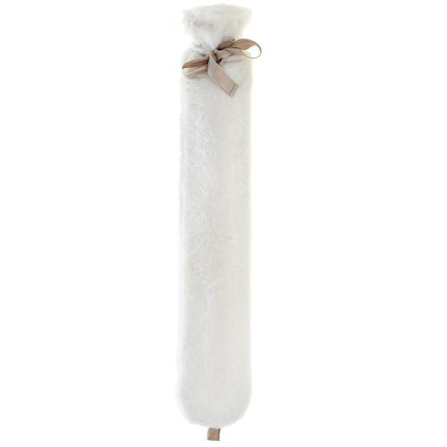 Aroma Home So Long White Plush Faux Fur 2 Litre Long Hot Water Bottle