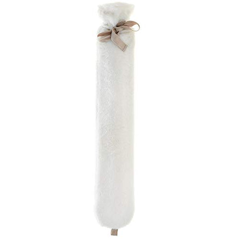 Aroma Home So Long White Plush Faux Fur 2 Litre Long Hot Water Bottle