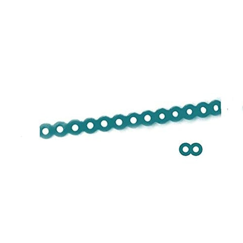 faruijie Colourful Elastic Power Chain for Braces Dental Orthodontic Powerchains 3 Sizes Ortho Rubber Band(Continuous,Green 35#)