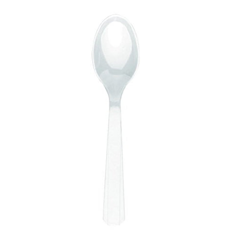 Vibrant Frosty White Plastic Spoons (Pack Of 20) - Eco-Friendly, Durable & Eye-catching, Perfect For Parties & Events