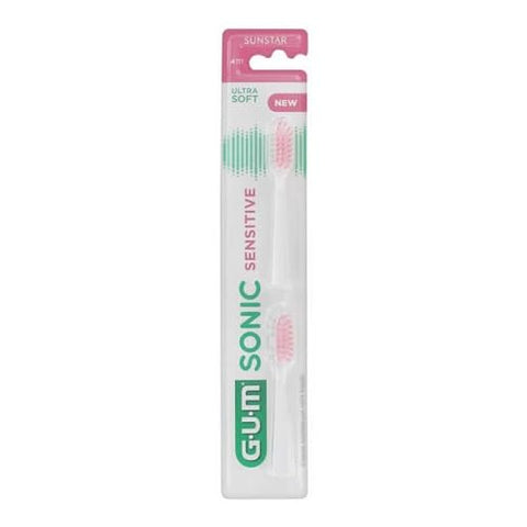 GUM Sonic Sensitive 4111 2 Ultra Soft Brush Heads