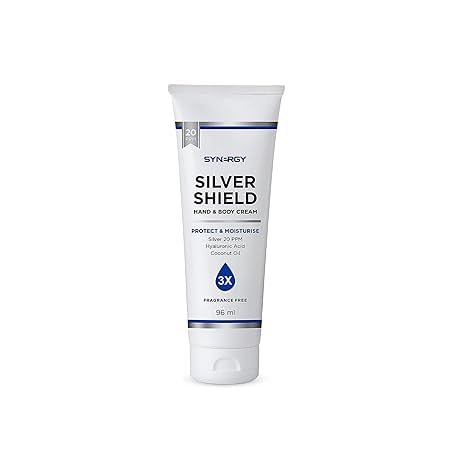 Synergy Worldwide Silver Shield Hand & Body Cream 96 ml | Protects and Restores Skin's Moisture Barrier | Colloidal Silver, Vitamin E, Coconut Oil, and Hyaluronic Acid | Hydrating and Nourishing