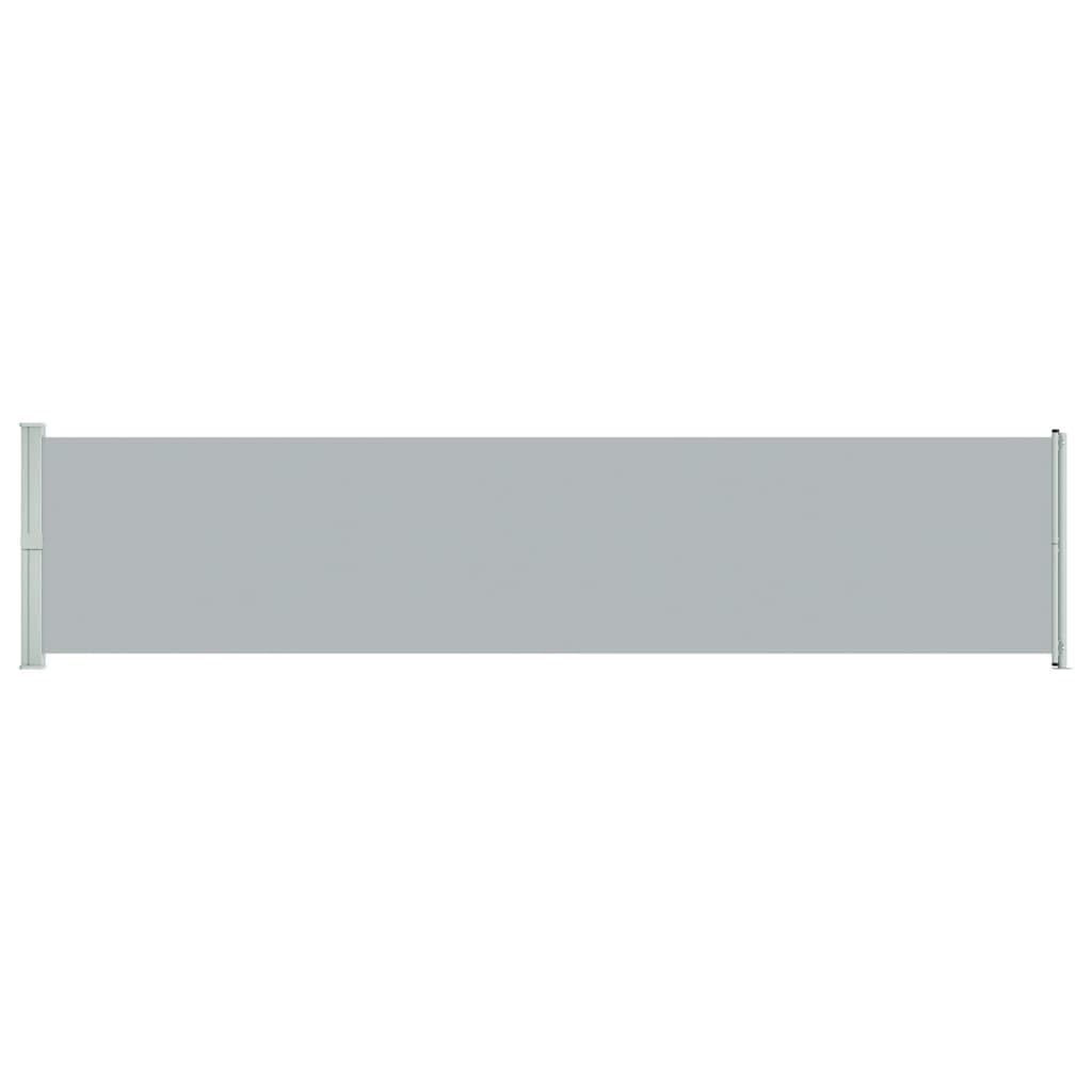 vidaXL Patio Retractable Side Awning - UV Resistant - Water Resistant Fabric - Automatic Roll-Back feature - Grey - 140x600cm
