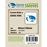 Swan Card Sleeves (60x80mm) - 150 Pack, Thin Sleeves - Zombie Town