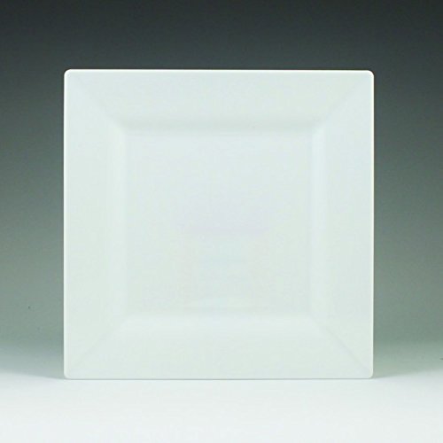 Amscan Lovely Square Plastic Party Plates (10 Piece), 8", White