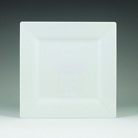 Amscan Lovely Square Plastic Party Plates (10 Piece), 8", White