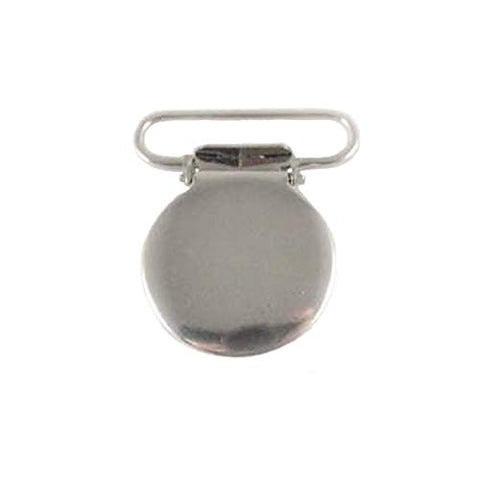 25 Round Face Metal 1" Suspender/Pacifier Clips - w/Rectangle Inserts