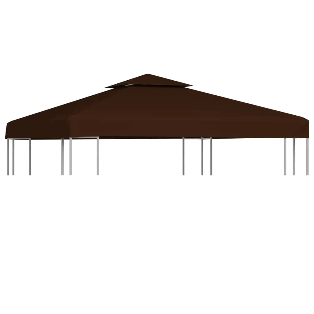 vidaXL Gazebo Covers, 2-Tier Canopy Top Replacement, Sunshade for Garden Patio Beach, Outdoor Gazebo Cover with Durable Polyester Fabric, Brown