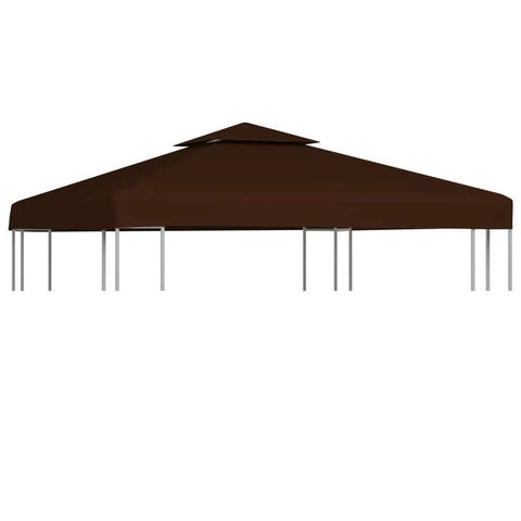 vidaXL Gazebo Covers, 2-Tier Canopy Top Replacement, Sunshade for Garden Patio Beach, Outdoor Gazebo Cover with Durable Polyester Fabric, Brown