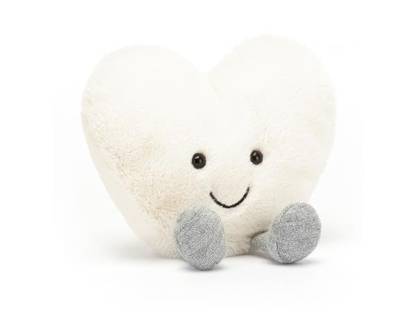 Jellycat Amuseable Cream Heart Small - H : 11 cm x L : 12 cm