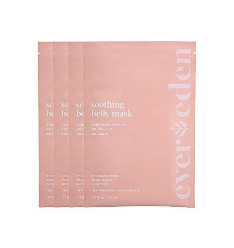 Evereden Soothing Belly Mask - 4 Belly Masks for Pregnant Women 2nd & 3rd Trimester - Hydrating, Nourishing, & Soothing Pregnancy Skin Care Belly Masks - Clean & Vegan Pregnancy & Maternity Products