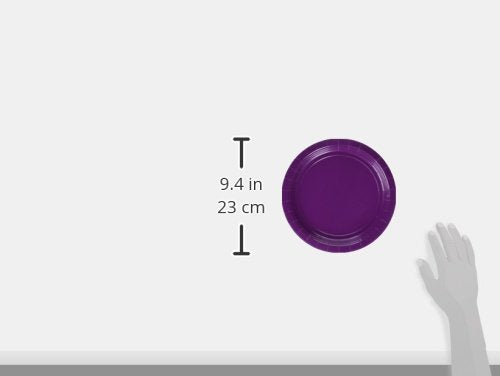 Amscan Durable Plain Round Eco Party Plates (24 Pack), Plum, 9 x 9"