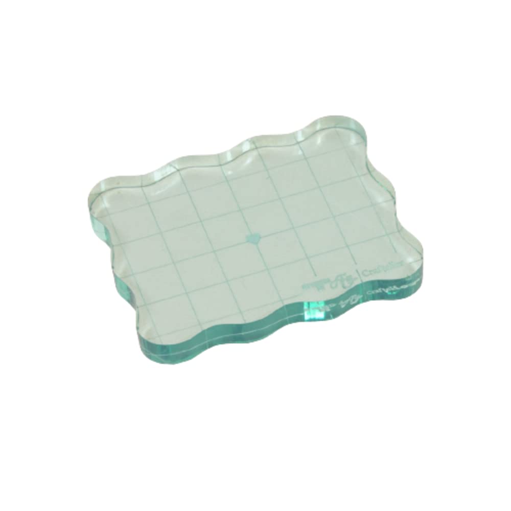 Craftelier - Ergonomic Square Methacrylate Block for Quick and Accurate Stamping | Easy to Clean | Dimensions 9 cm x 7 cm x 1 cm - Translucent Turquoise