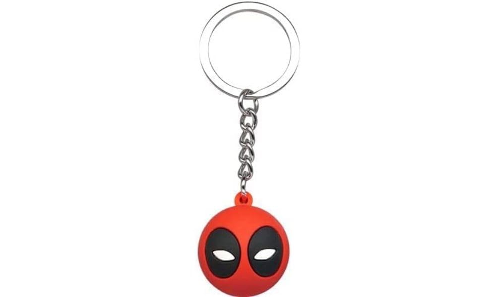 MONOGRAM Marvel Deadpool Icon Ball Key Chain, Red, White, and Black, S