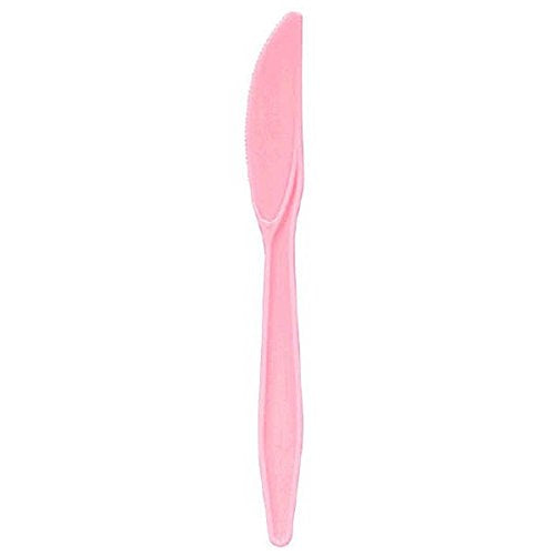 Pale Pink Plastic Party Knives | Pack of 20