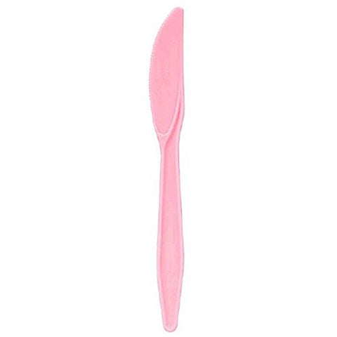 Pale Pink Plastic Party Knives | Pack of 20