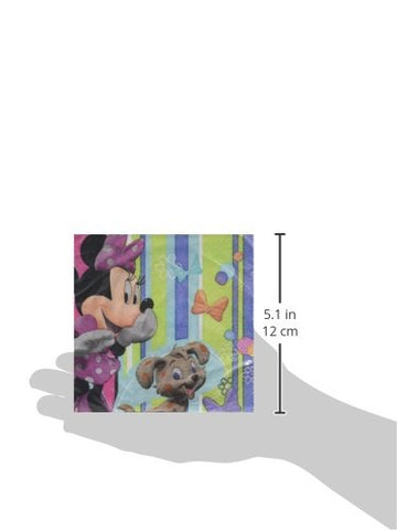 Disney Minnie Beverage Napkins Birthday Party Tableware (16 Pack), Multi Color, 5" x 5".