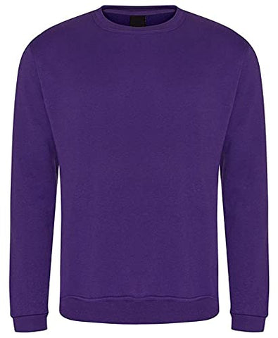 Expert Workwear Men`s Classic Heavyweight Sweatshirt Unisex Plain Crewneck Sweater Jumper Pullover Work Uniform S-7XL Purple