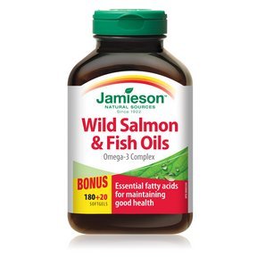 Jamieson Wild Salmon & Fish Oils Omega-3 Complex 1000mg, 200 softgels Bonus