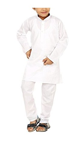 Royal Kurta Kid's Cotton Kurta Pyjama (White, 6-7 Years)