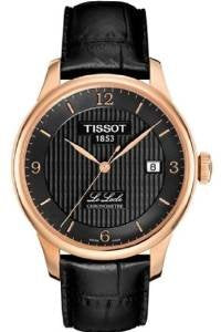 NEW TISSOT WATCH T-CLASSIC GOLD-PLATED STAINLESS STEEL BLACK AUTOMATIC T006.408.36.057.00