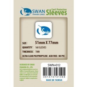Swan Card Sleeves (51x77mm) - 160 Pack, Thin Sleeves