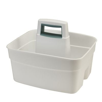 lakeland Deep Multipurpose Cleaning Caddy White - Tall Sides Prevent Items Falling Out Wipe-Clean