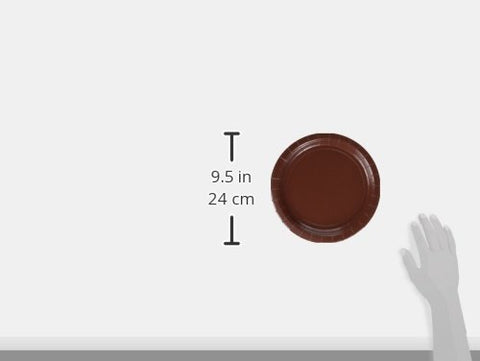 Amscan Disposable Round Party Luncheon Plates (24 Pack), 9", Brown