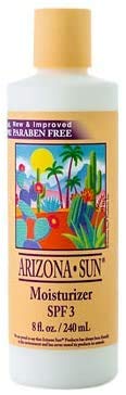 Arizona Sun Moisturizer SPF 3 - 8 oz -Natural Aloe Vera and Plants and Cacti from the Desert Provide Soothing Moisture for Dry Skin - Oil Free - Face and Body Lotion - Cream