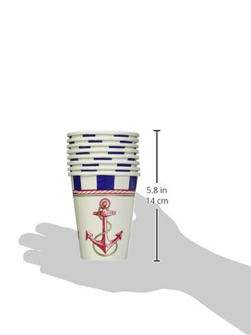 Amscan Anchors Aweigh Party Cups, 9 oz., 8 Ct.
