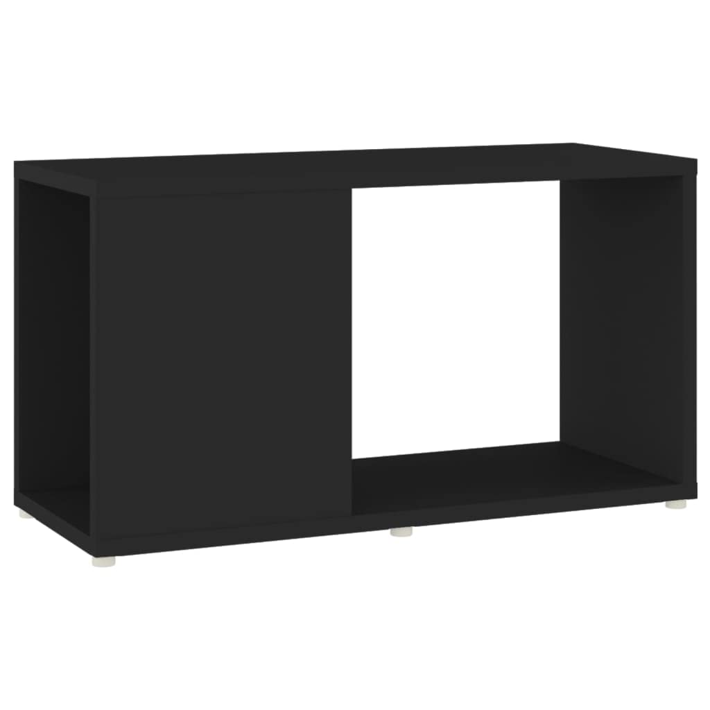 vidaXL Modern Style TV Cabinet in Engineered Wood, Sleek and Classic Design, with Open Storage Compartments - Black