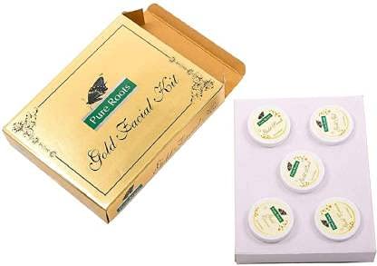 Gold Facial Kit Face Mask Massage Cream Face Gel Face Scrub Exclusice Facial Kit Pack of 80g+40ml