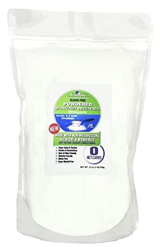 Powdered New Monkfruit & Allulose Sweetener, NET WT. 2LB (908g)