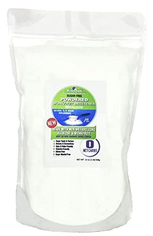 Powdered New Monkfruit & Allulose Sweetener, NET WT. 2LB (908g)
