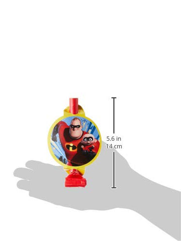 Amscan DisneyÃƒÆ’Ã¢â‚¬Å¡Ãƒâ€šÃ‚Â©/Pixar "Incredibles 2" Blowouts, 8 pcs, Party Favor, One Size, Multicolor