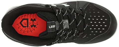 Under Armour Baby Boys Leadoff Low Junior Rubber Molded Cleat Baseball Shoe, (001) Black/Black/White