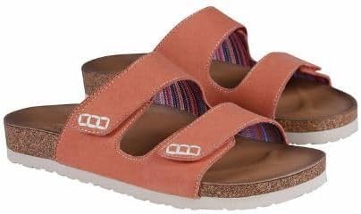 Skechers Women's Luxe Two Strap Sandal Comfort Footbed, Pink, 8