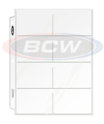 BCW Box of 100 BCW Pro 8-pocket Pages,4 1/8" X 2 3/4" - Eight Pockets Page (8 Top Load / Horizontal Slots)