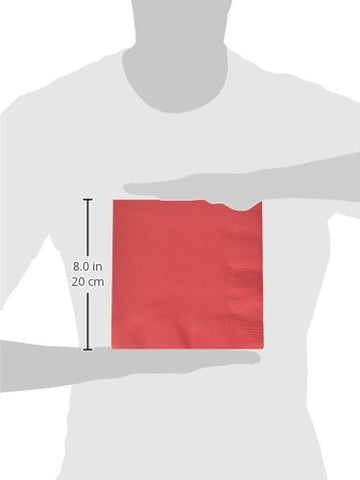 Amscan 3-Ply Dinner Napkins Party Supplies, One Size, Apple Red